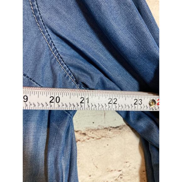 Lee‎ Platinum Label Shirt Dress Womens 18 Chambray Blue Full Button Front Midi - Picture 11 of 16